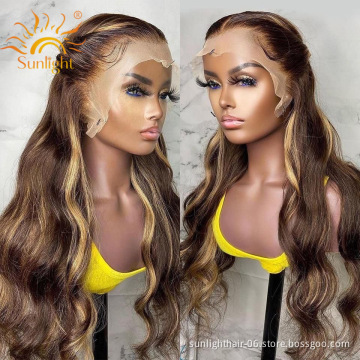 Lace wig private Highlighted 4/27 Color custom wig boxes with logo ombre 150Density Brazilian 13x4bodywave lace front wig